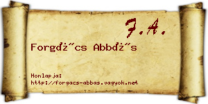 Forgács Abbás névjegykártya